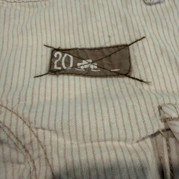 Vertbaudet Dungarees Cargo Cotton Unisex Baby 9 mos White & Tan EUC - Picture 4 of 8